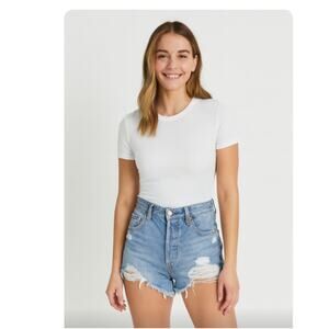 Levi's W28 501 Distressed Light Wash Cut Off Shorts